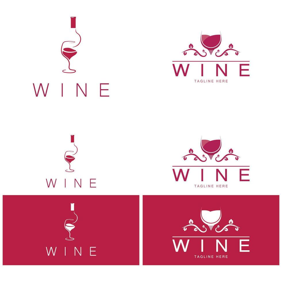 modello di progettazione del logo del vino.illustrazione vettoriale di icona-vettore