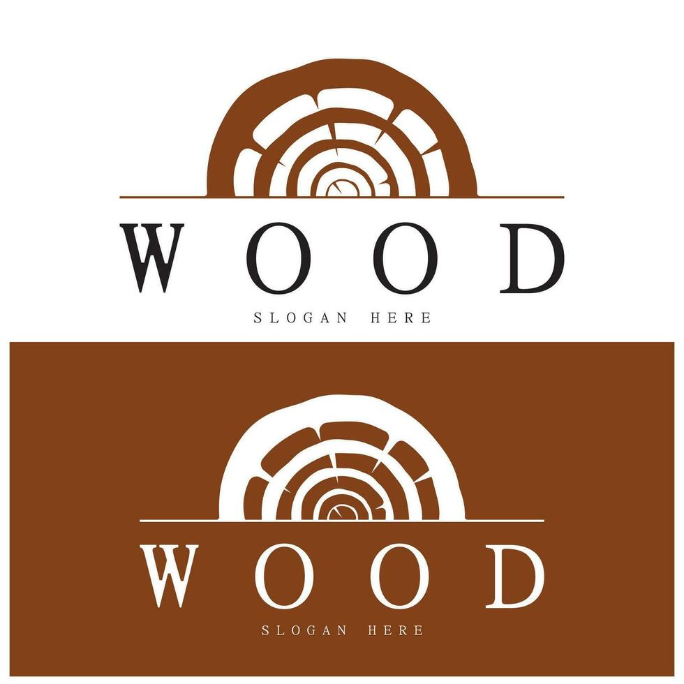 legna logo modello icona illustrazione design vettore, Usato per legna fabbriche, legna piantagioni, log in lavorazione, legna arredamento, legna magazzini con un' moderno minimalista concetto vettore