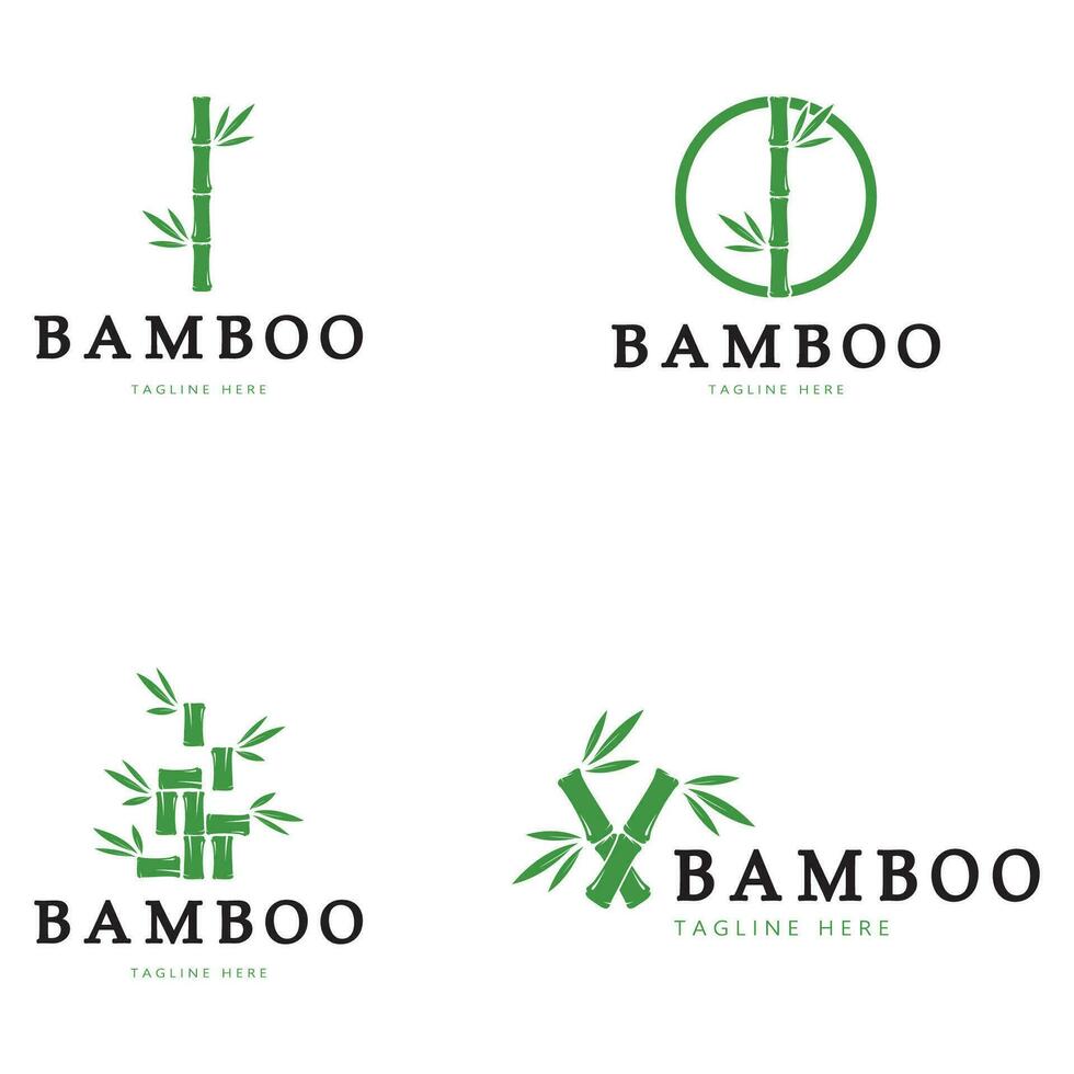 progettazione dell'illustrazione dell'icona di vettore del modello di logo di bambù