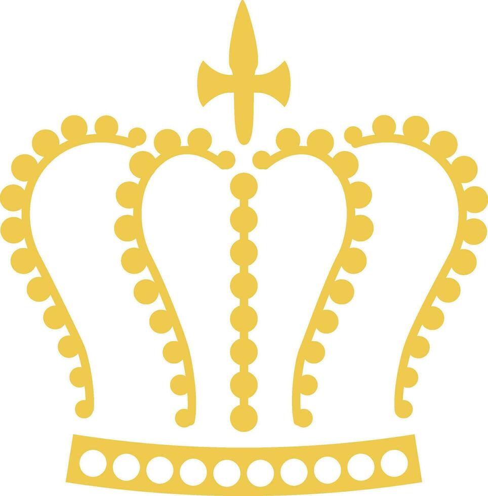 reale oro re corone icona silhouette, araldico corona elementi. Vintage ▾ reali simbolo, d'oro Regina diadema, Principessa tiara vettore icona impostato