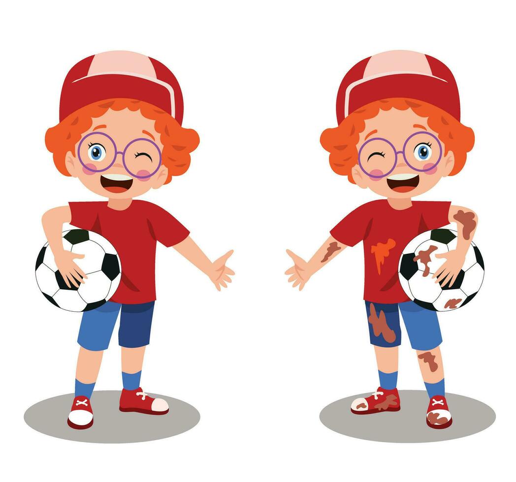 educativo illustrazione per bambini quello insegna il opposti di pulito e sporco. vettore illustrazione