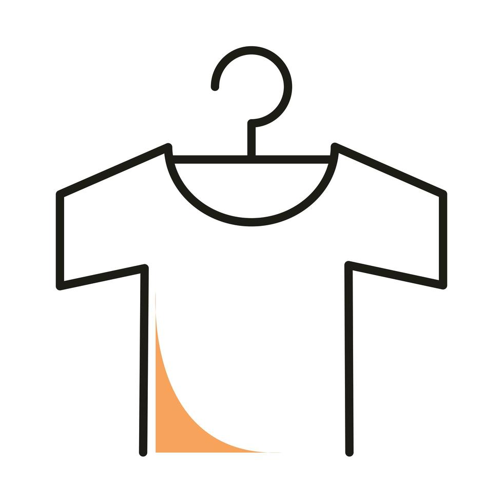 tshirt con disegno vettoriale icona stile linea appendiabiti