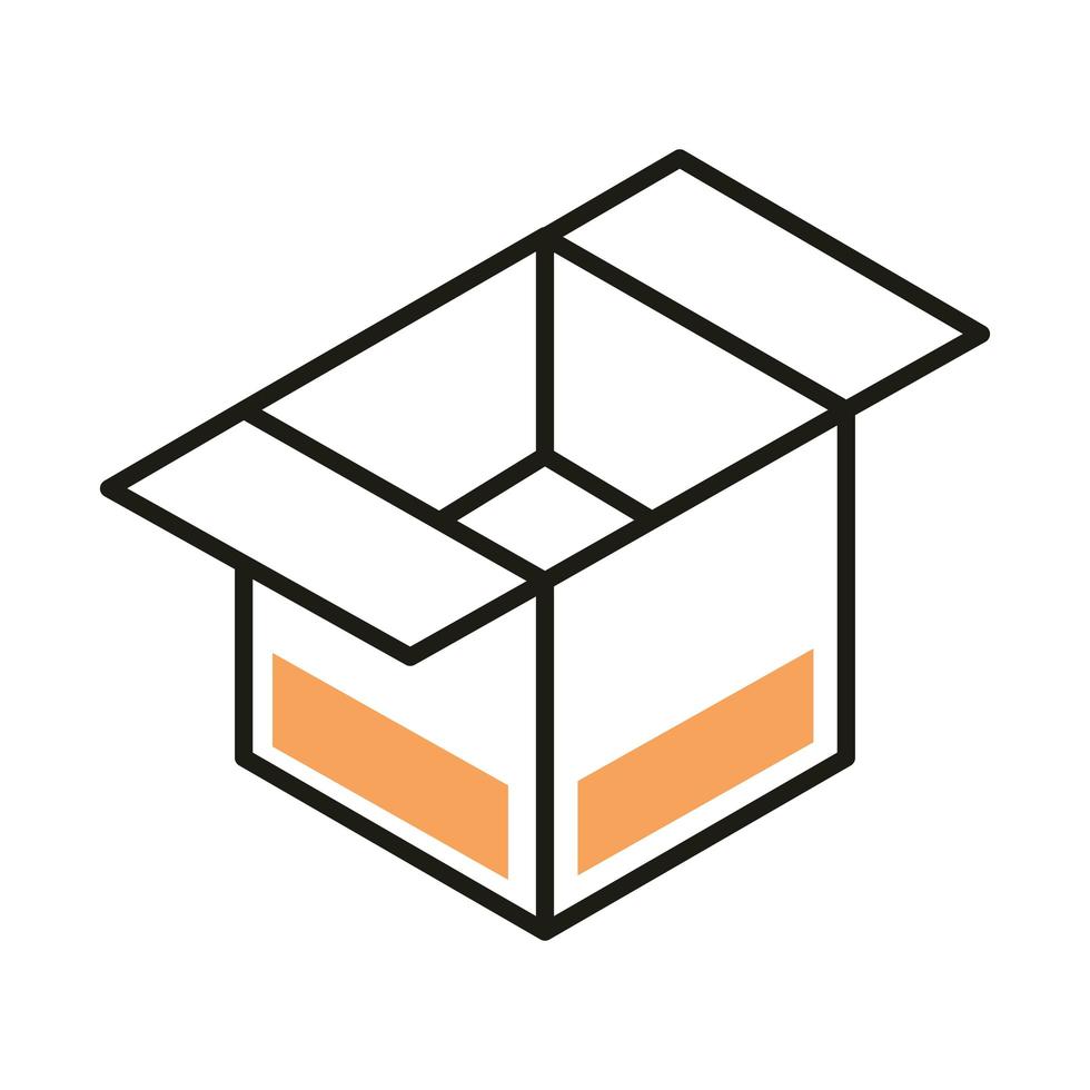 disegno di vettore dell'icona di stile della linea della scatola di consegna
