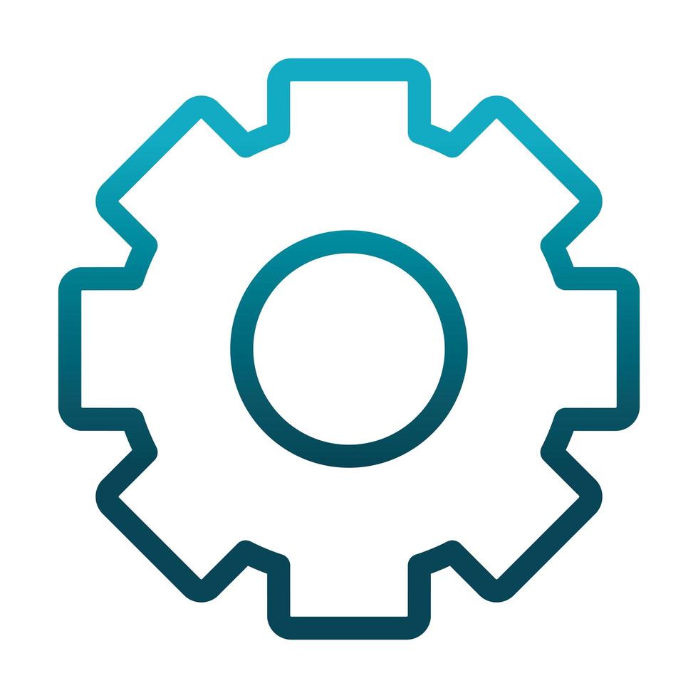 icona di stile gradiente di scienza e ricerca di laboratorio della ruota dentata dell'ingranaggio vettore