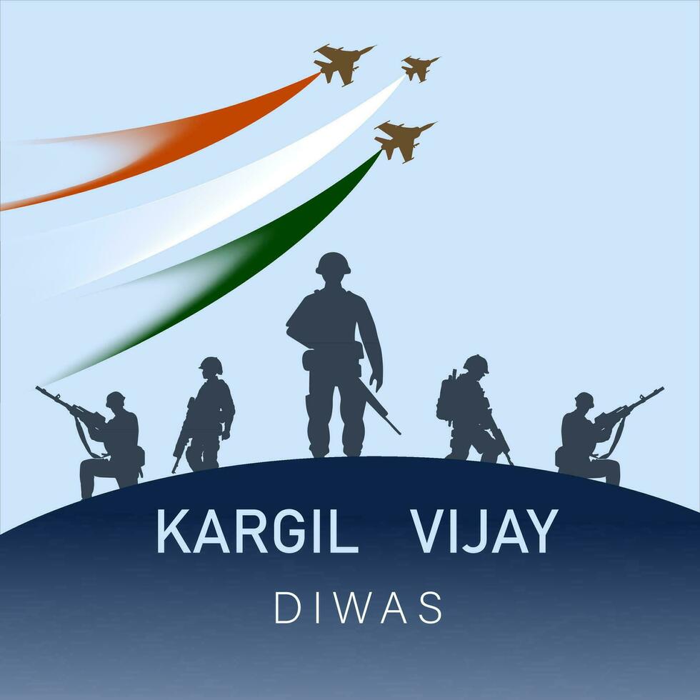 kargil vijay-illustrazione di astratto concetto per kargil vijay diwas e persone vettore