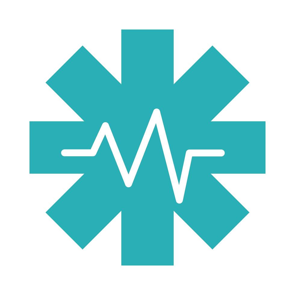icona di stile piatto di assistenza sanitaria per l'assistenza sanitaria medica impulso vettore