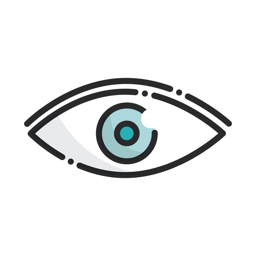 oftalmologia visione assistenza sanitaria linea medica e icona di riempimento vettore