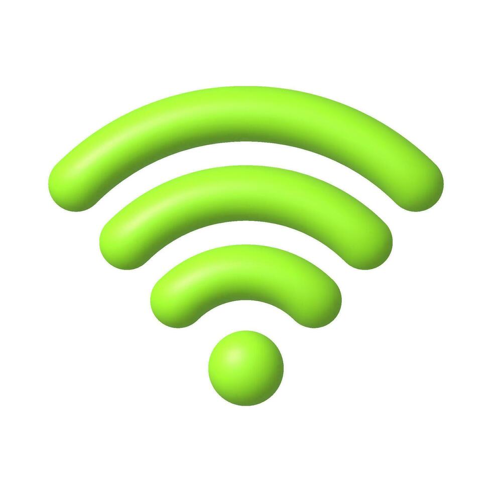 verde Wi-Fi icona. 3d realistico senza fili Rete vettore illustrazione.