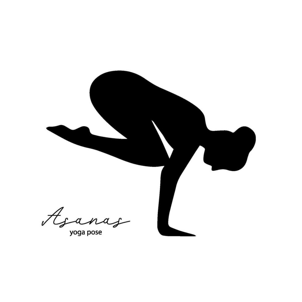 yoga posa - asana - nero icona isolato su bianca sfondo vettore