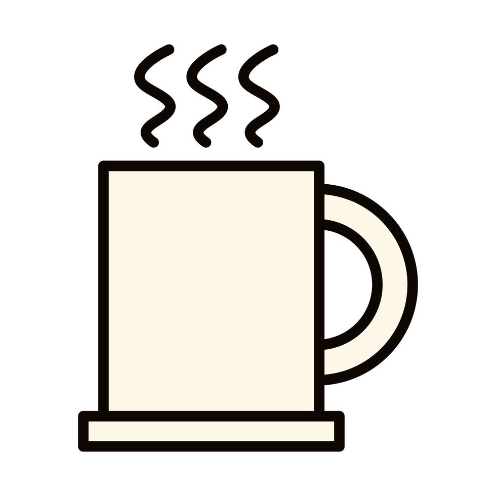icona di riempimento e linea di celebrazione calda dell'aroma della tazza di caffè vettore