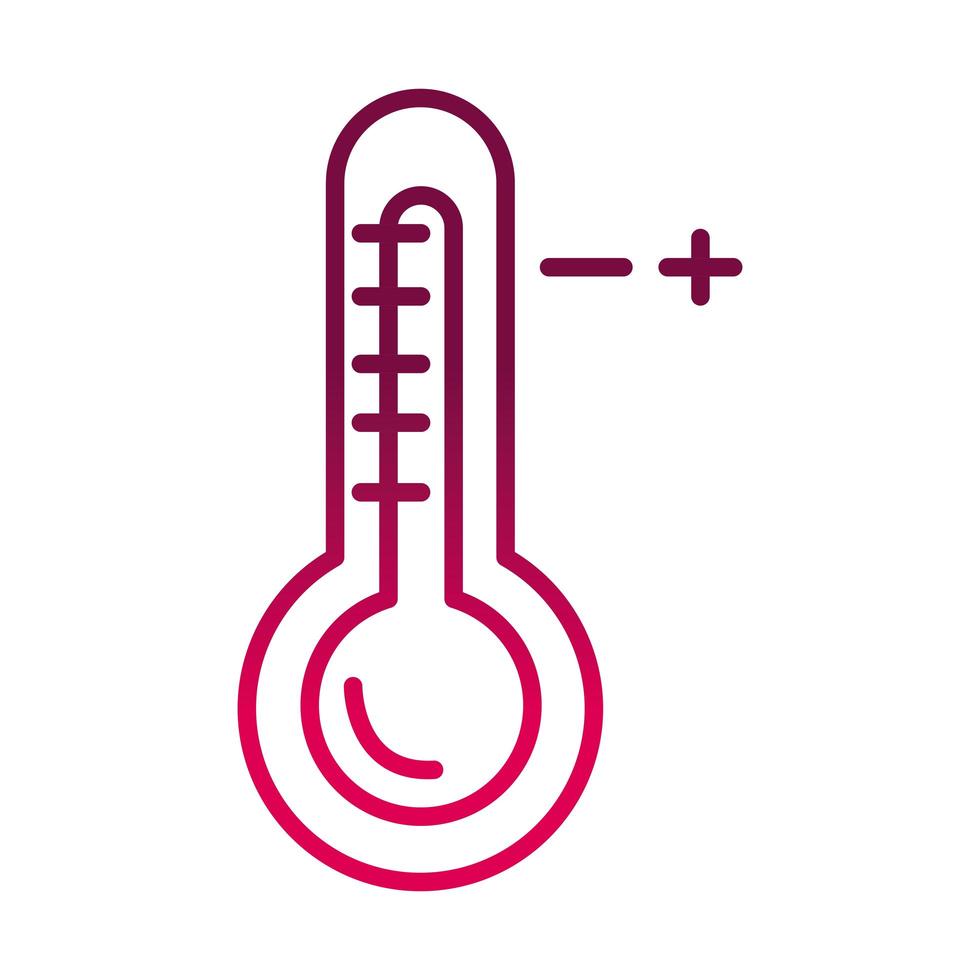 la febbre del termometro a temperatura calda impedisce la diffusione dell'icona del gradiente covid19 vettore