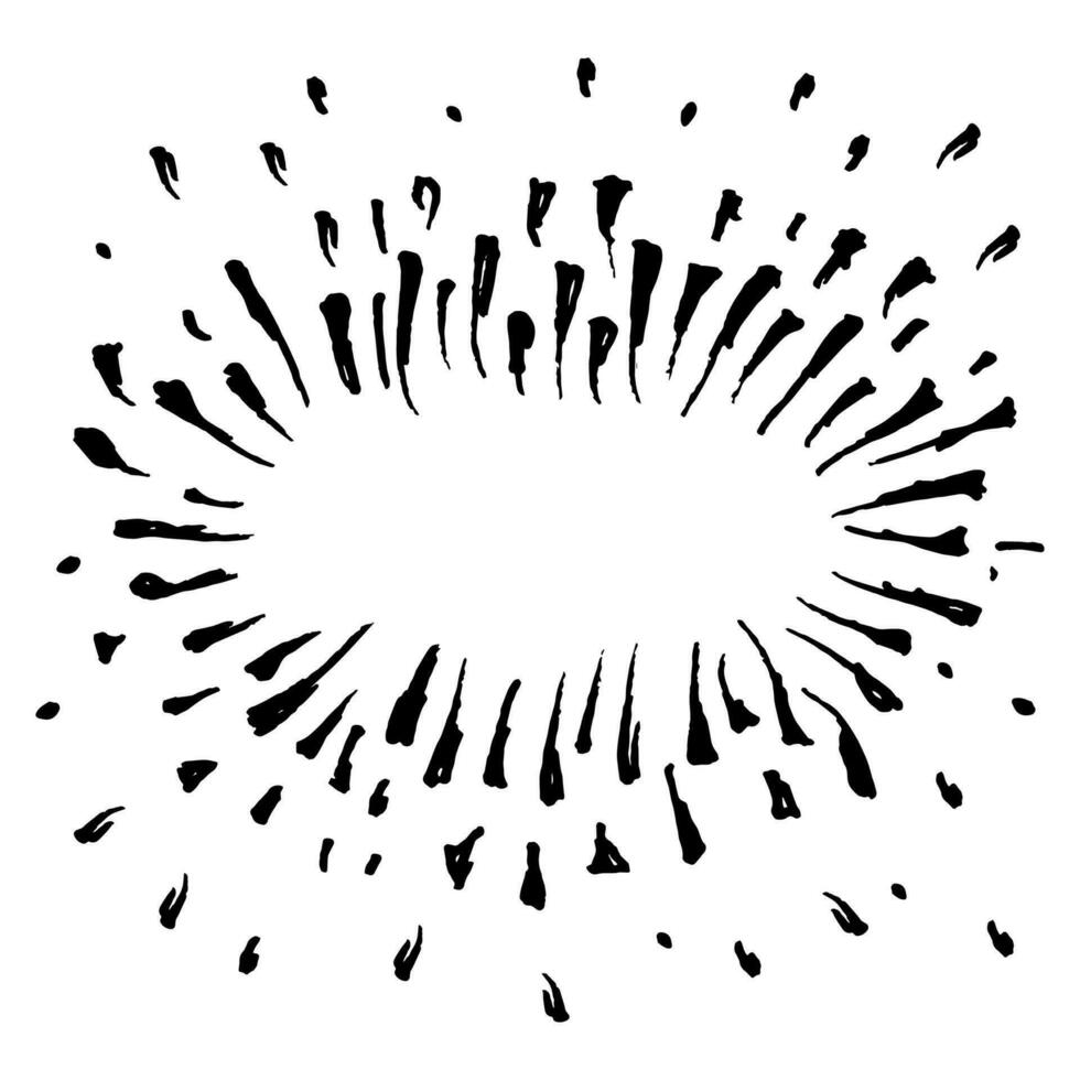 mano disegnato di scarabocchio esplosione di stelle, sprazzo di sole, fuochi d'artificio, esplosione impostare. scarabocchio design elemento. vettore illustrazione