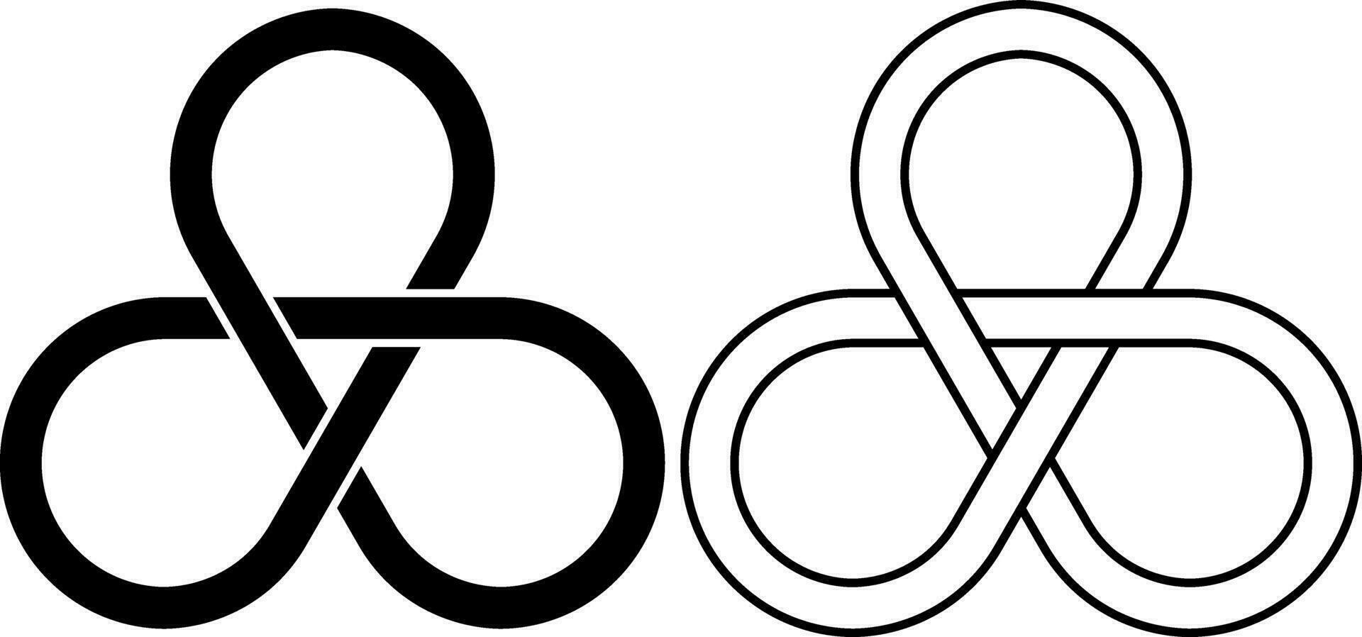 schema silhouette trifoglio nodo simbolo impostato vettore