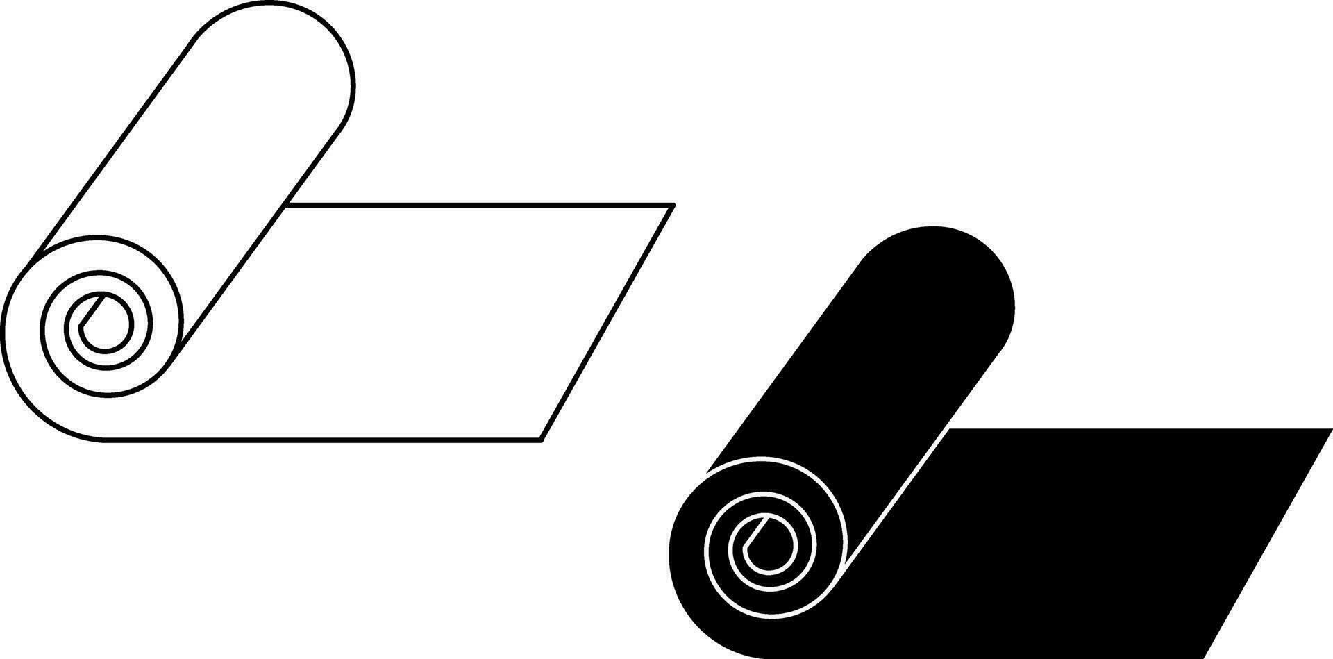 schema silhouette tappeto rotolo icona vettore