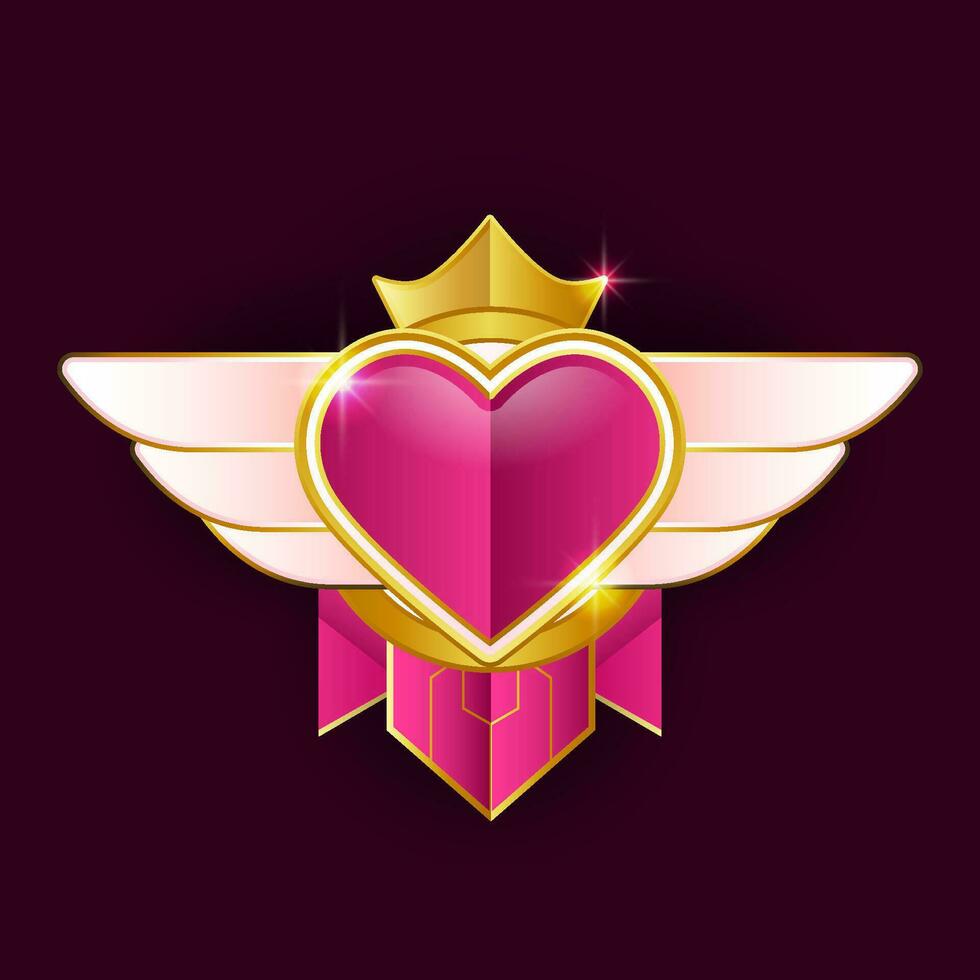 carino colorato cuore gioco logo distintivo modello vettore