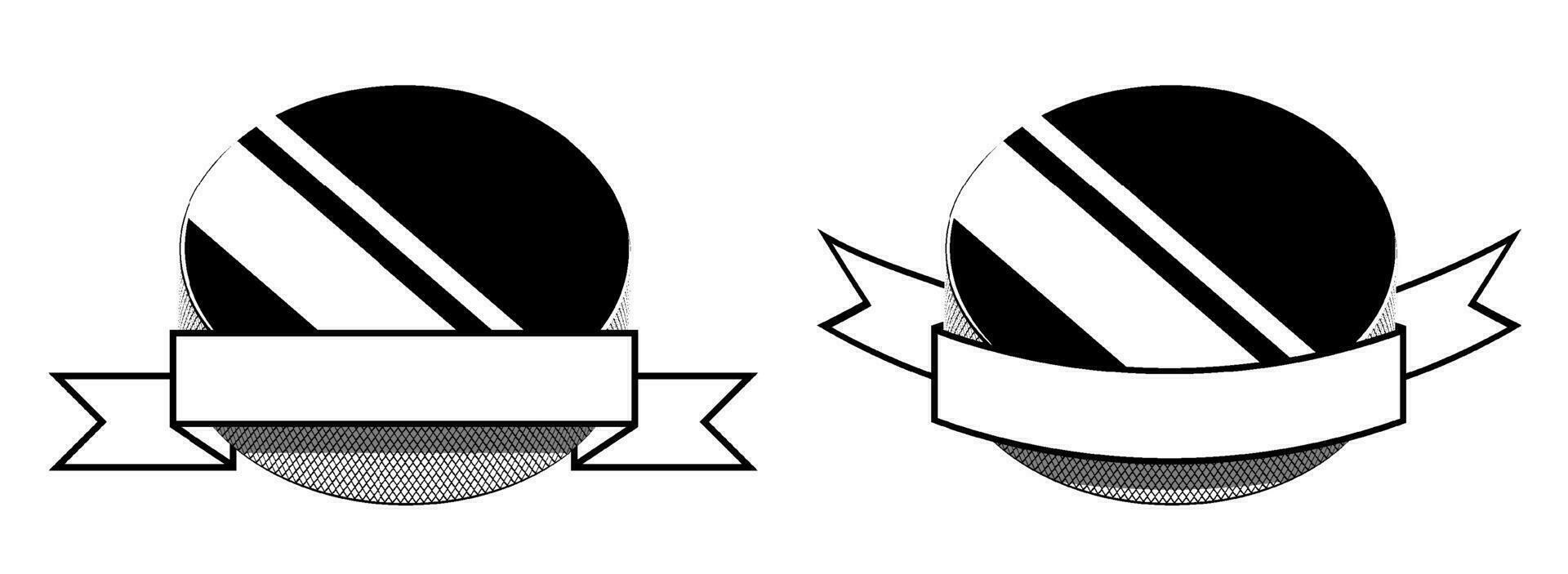 simbolo impostare, sport nero gomma da cancellare disco per ghiaccio hockey su bianca sfondo con nastro. hockey concorrenza. isolato vettore