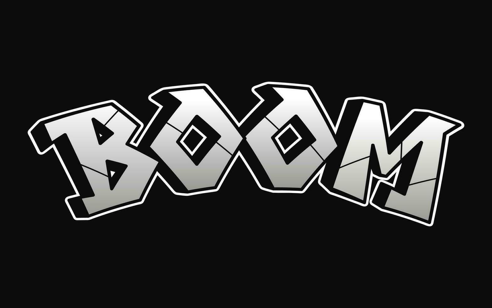 boom parola graffiti stile lettere.vettore mano disegnato scarabocchio cartone animato logo illustrazione.divertente freddo boom lettere, moda, graffiti stile Stampa per maglietta, manifesto concetto vettore