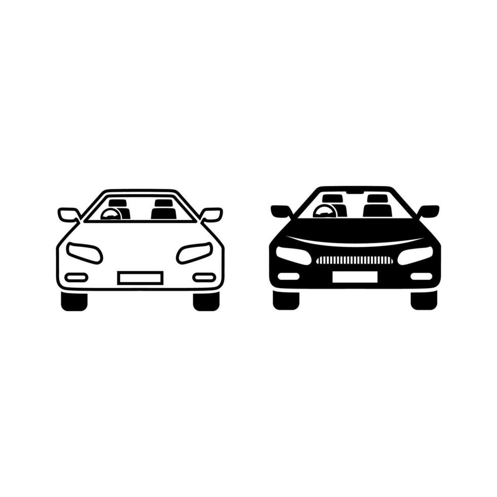 auto davanti linea icona. semplice schema stile cartello simbolo. auto, Visualizza, sport, gara, trasporto concetto. vettore illustrazione isolato su bianca sfondo