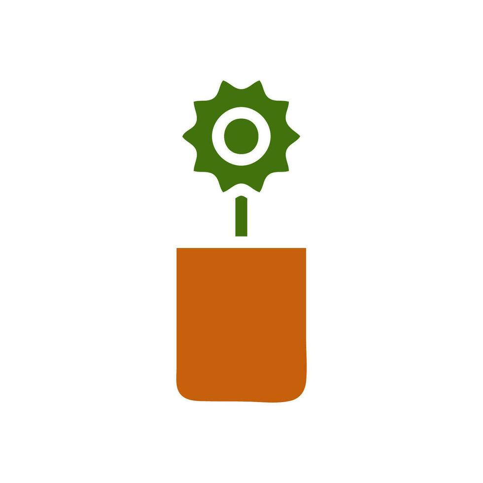 pianta icona solido Marrone verde colore simbolo illustrazione. vettore