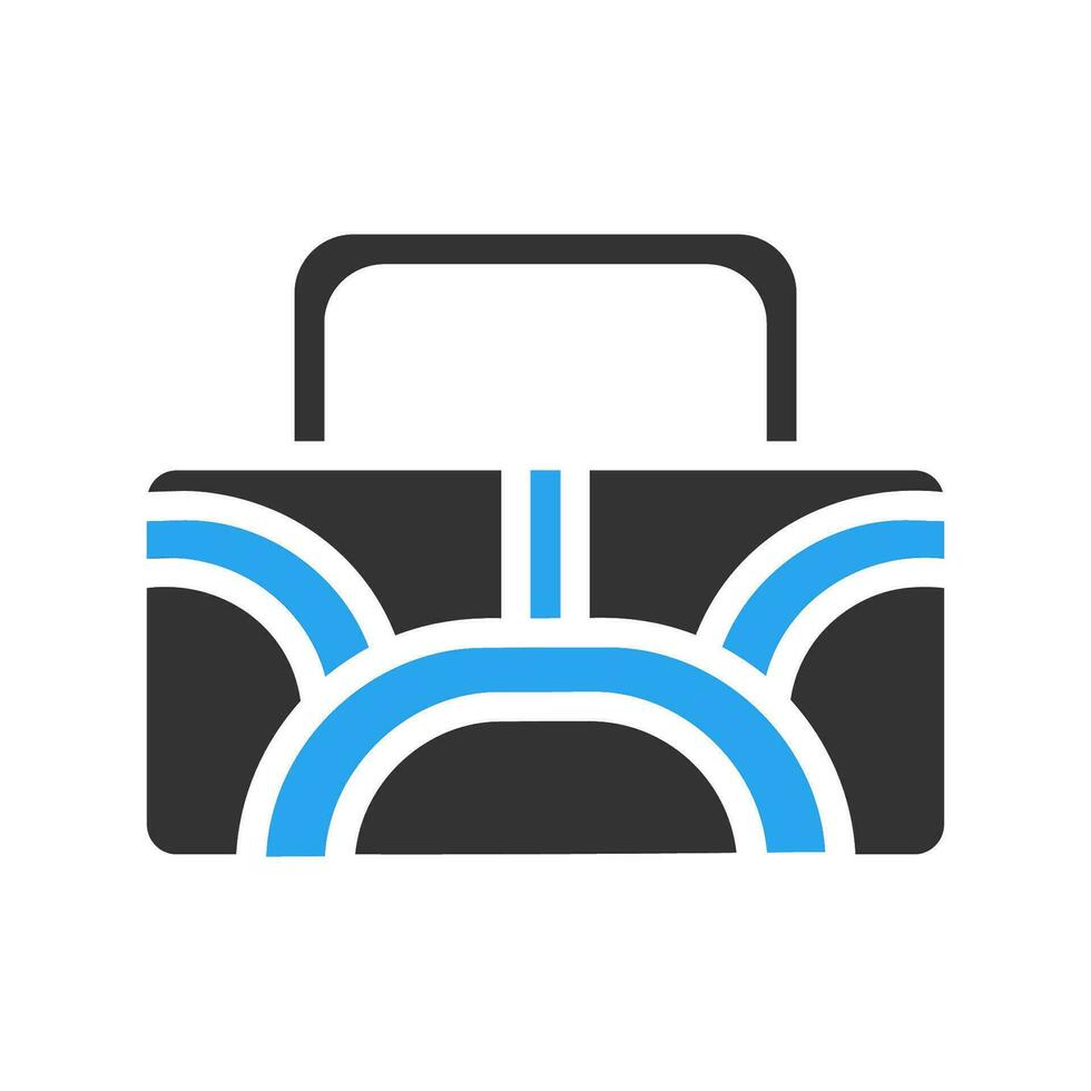 zaino icona solido blu nero colore sport simbolo illustrazione. vettore