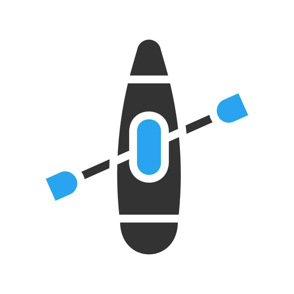 canoa icona solido blu nero colore sport simbolo illustrazione. vettore