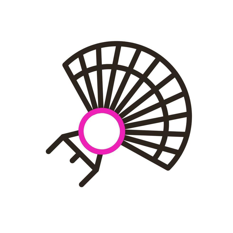 fan icona duocolor rosa nero colore Cinese nuovo anno simbolo Perfetto. vettore