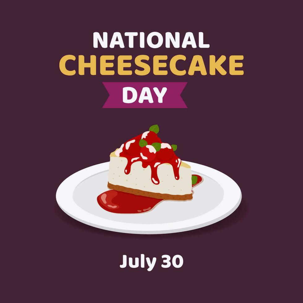 nazionale torta di formaggio giorno sfondo vettore illustrazione