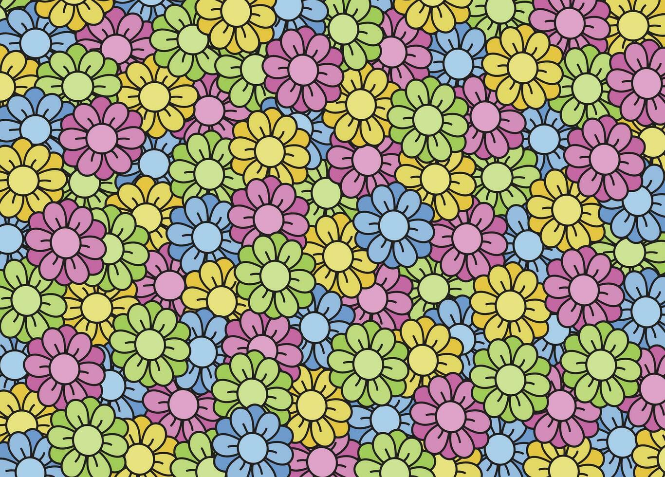 modello senza cuciture di fiori colorati vettore