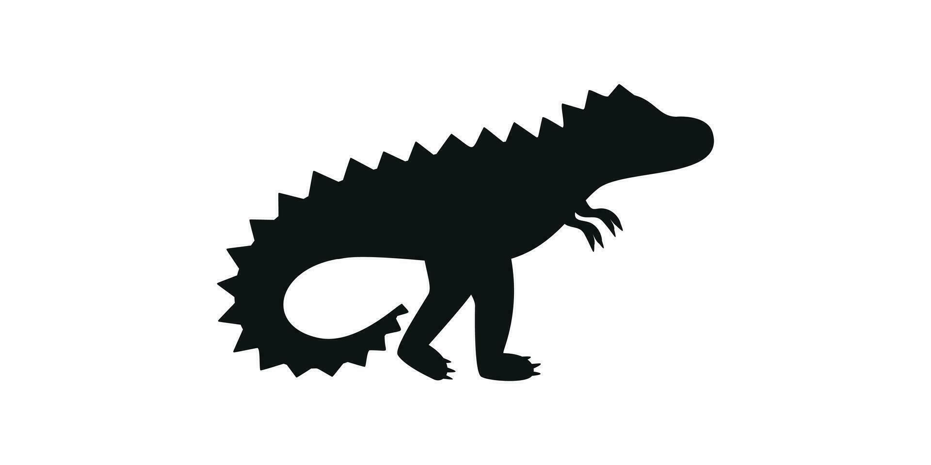 piatto vettore silhouette illustrazione di tirannosauro dinosauro