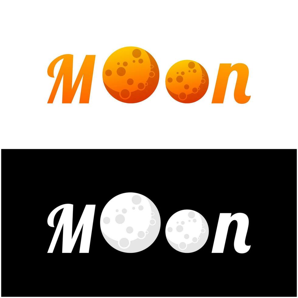 Luna icona logo design modello vettore