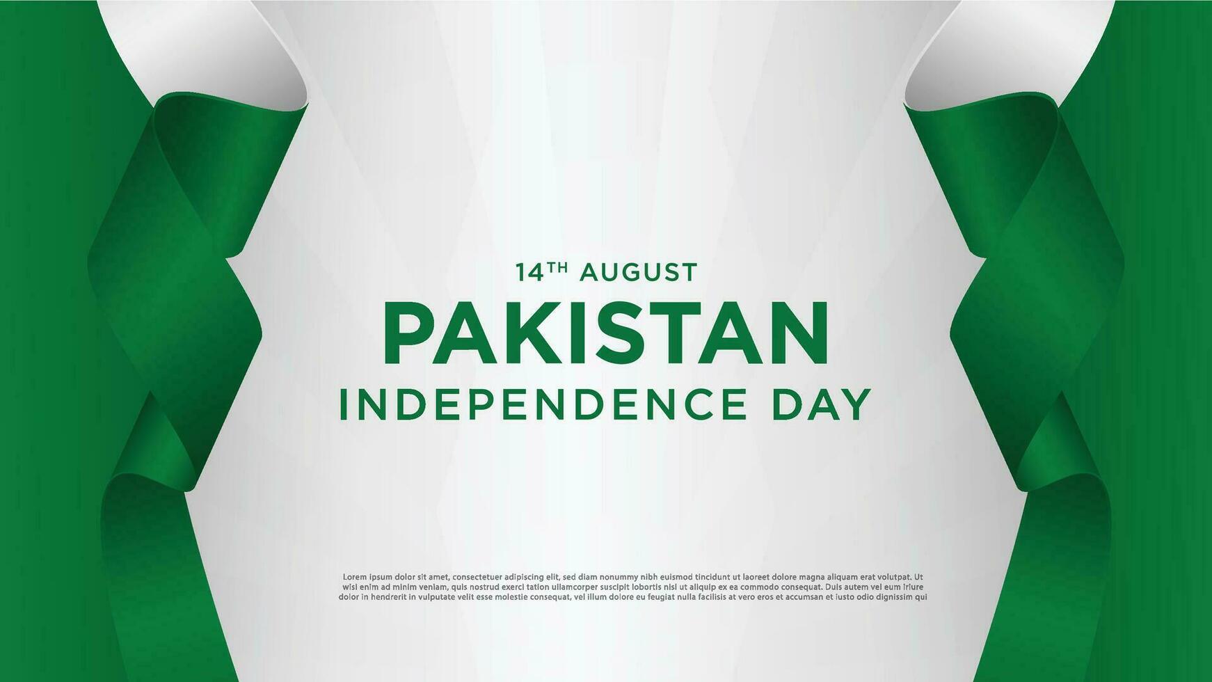 14 agosto contento indipendenza giorno Pakistan con agitando bandiera. vettore illustrazione design