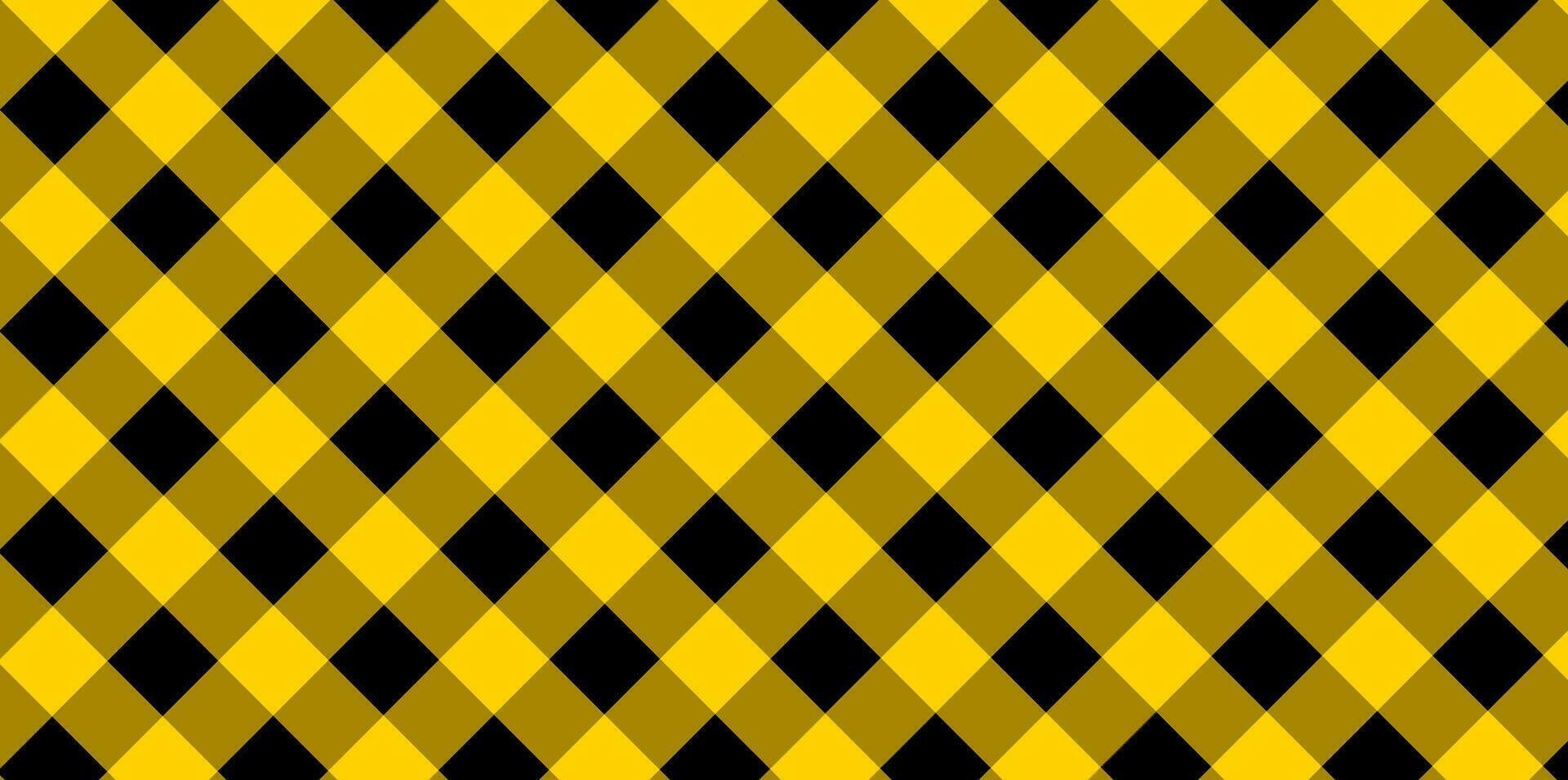 retrò percalle plaid modello di nero e giallo colore per tovagliolo, coperta e tovaglia o altro. vettore