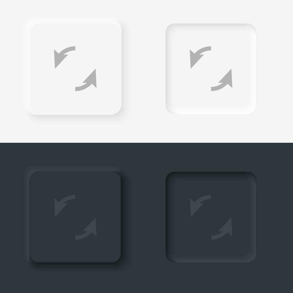 freccia vettore icona, neumorfico stile freccia pulsante vettore icona su nero e bianca sfondo impostato