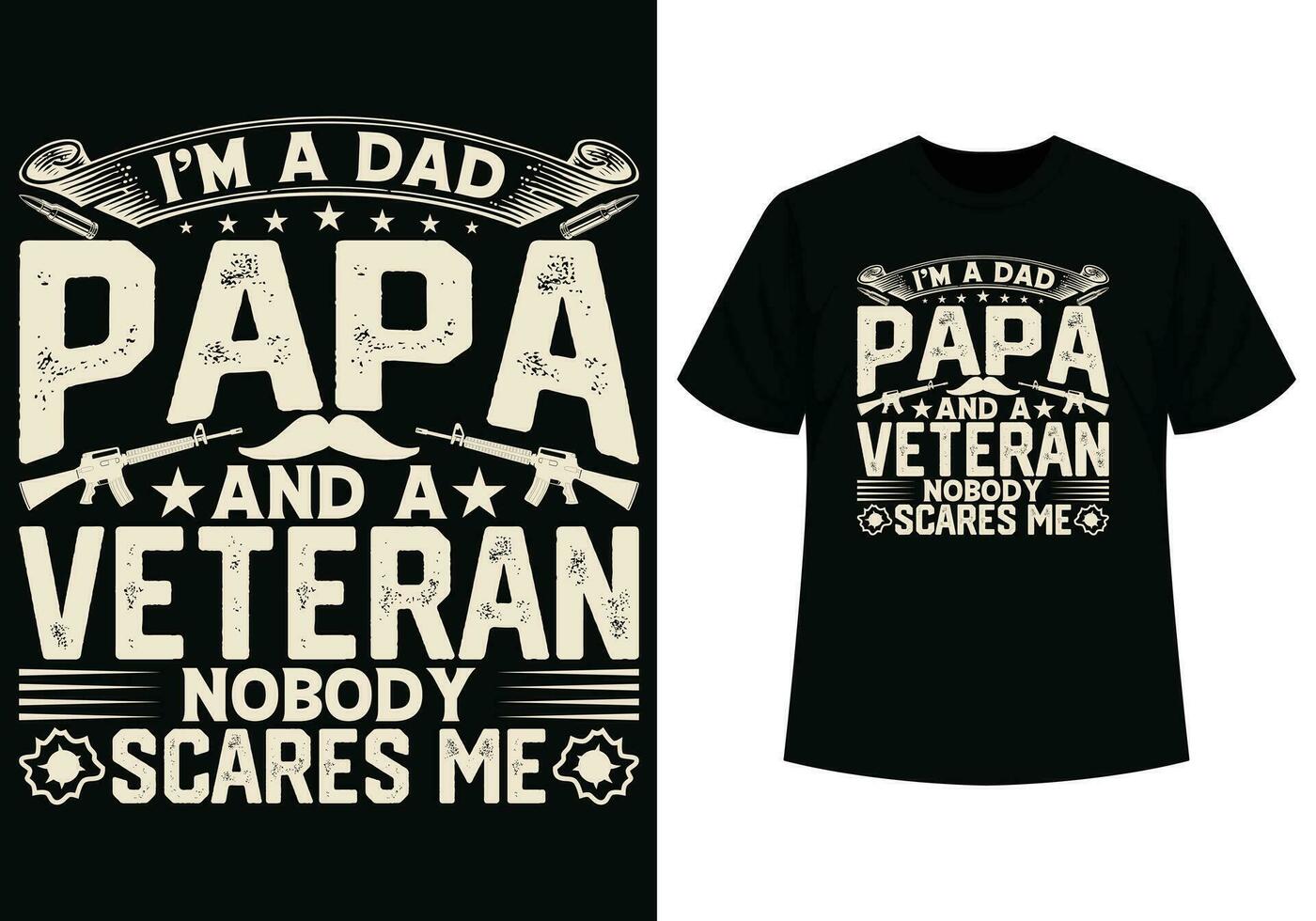 io sono un' papà papà e un' veterano maglietta design vettore