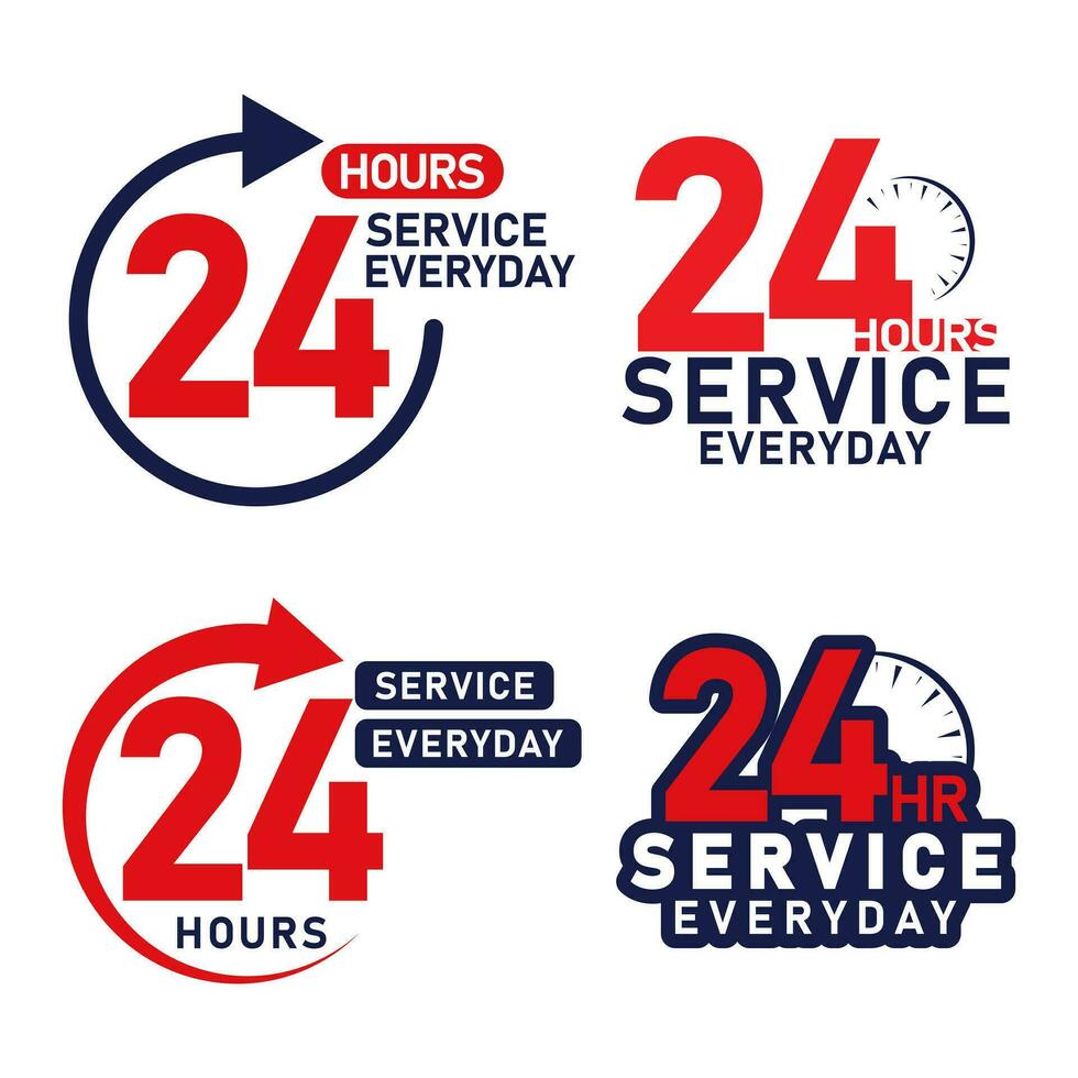 simbolo impostato 24 ore servizio ogni giorno vettore