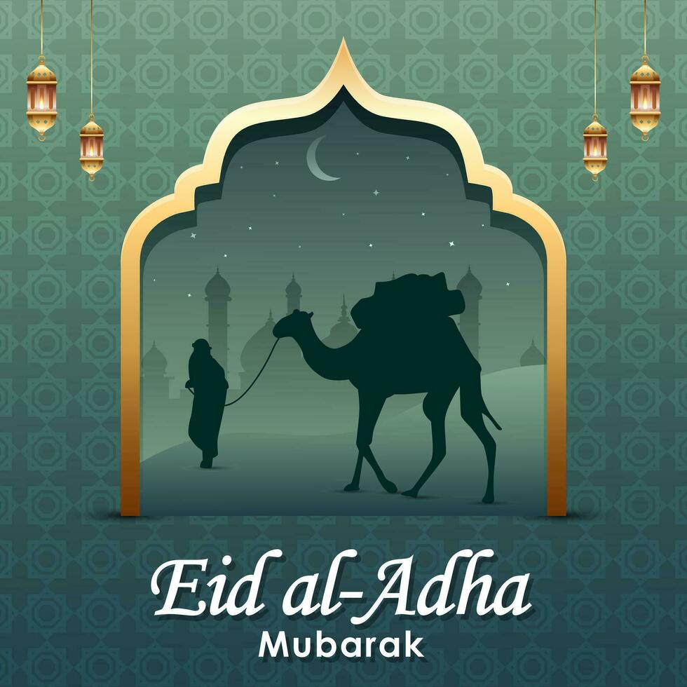 contento eid al-Adha mubarak piazza sfondo vettore