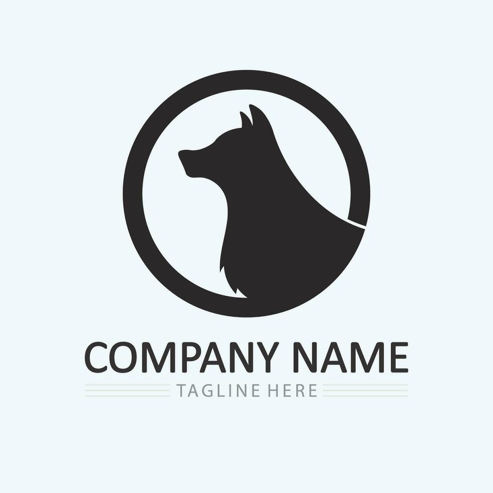 cane logo e icona animale vettore illustrazione design grafico