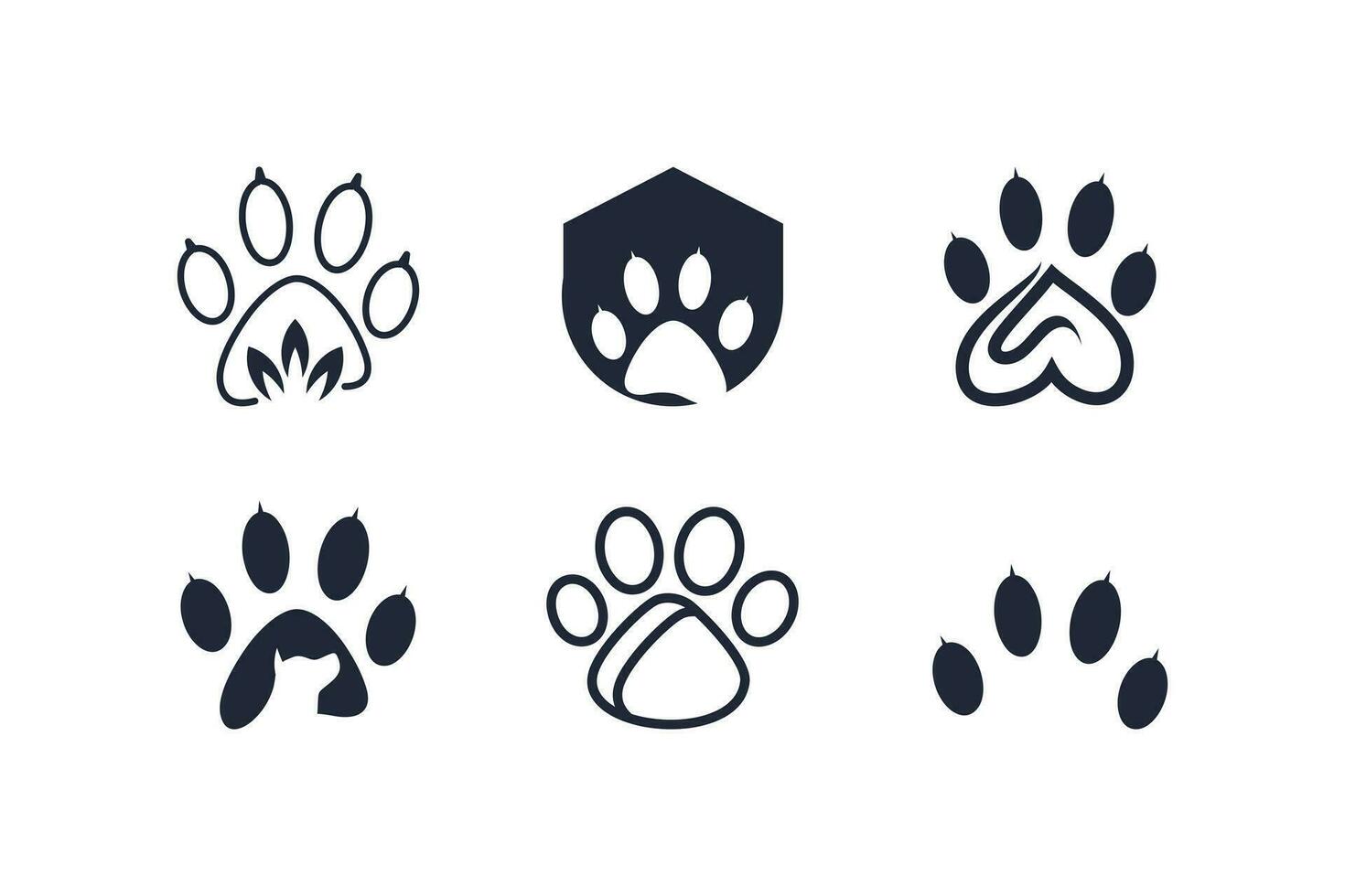piede Stampa animale logo design con moderno unico concetto vettore