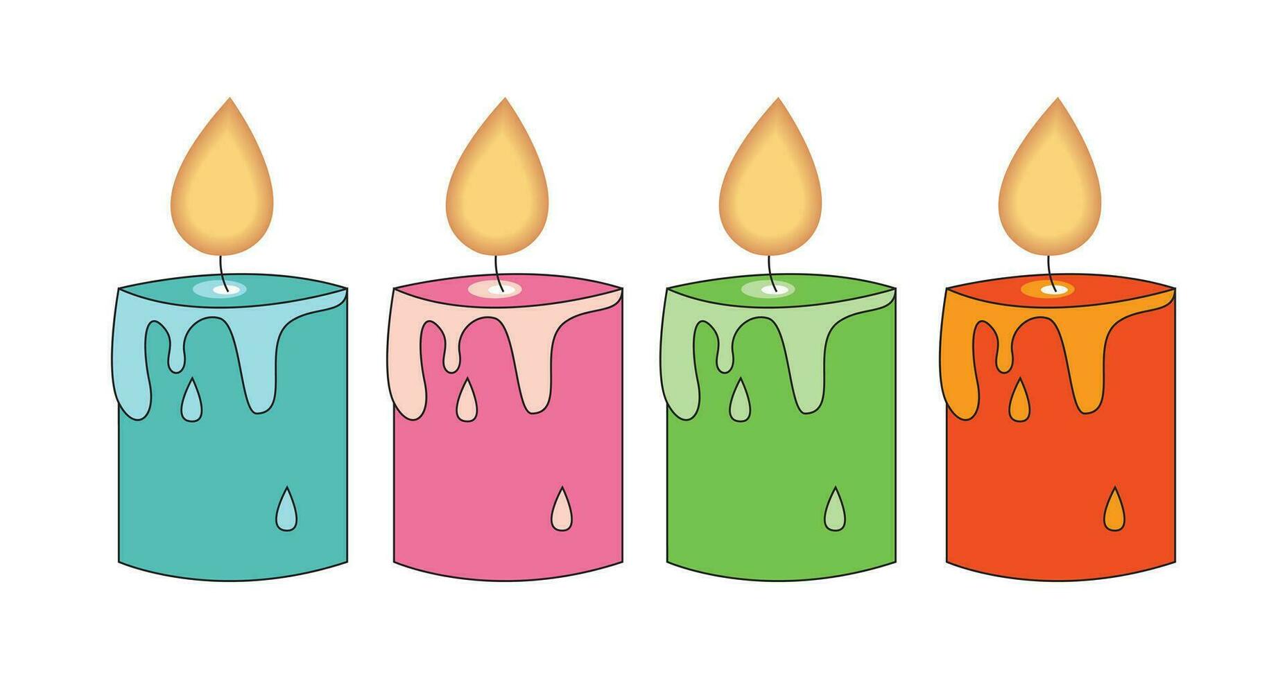 astratto vettore colorato candele icona design modello