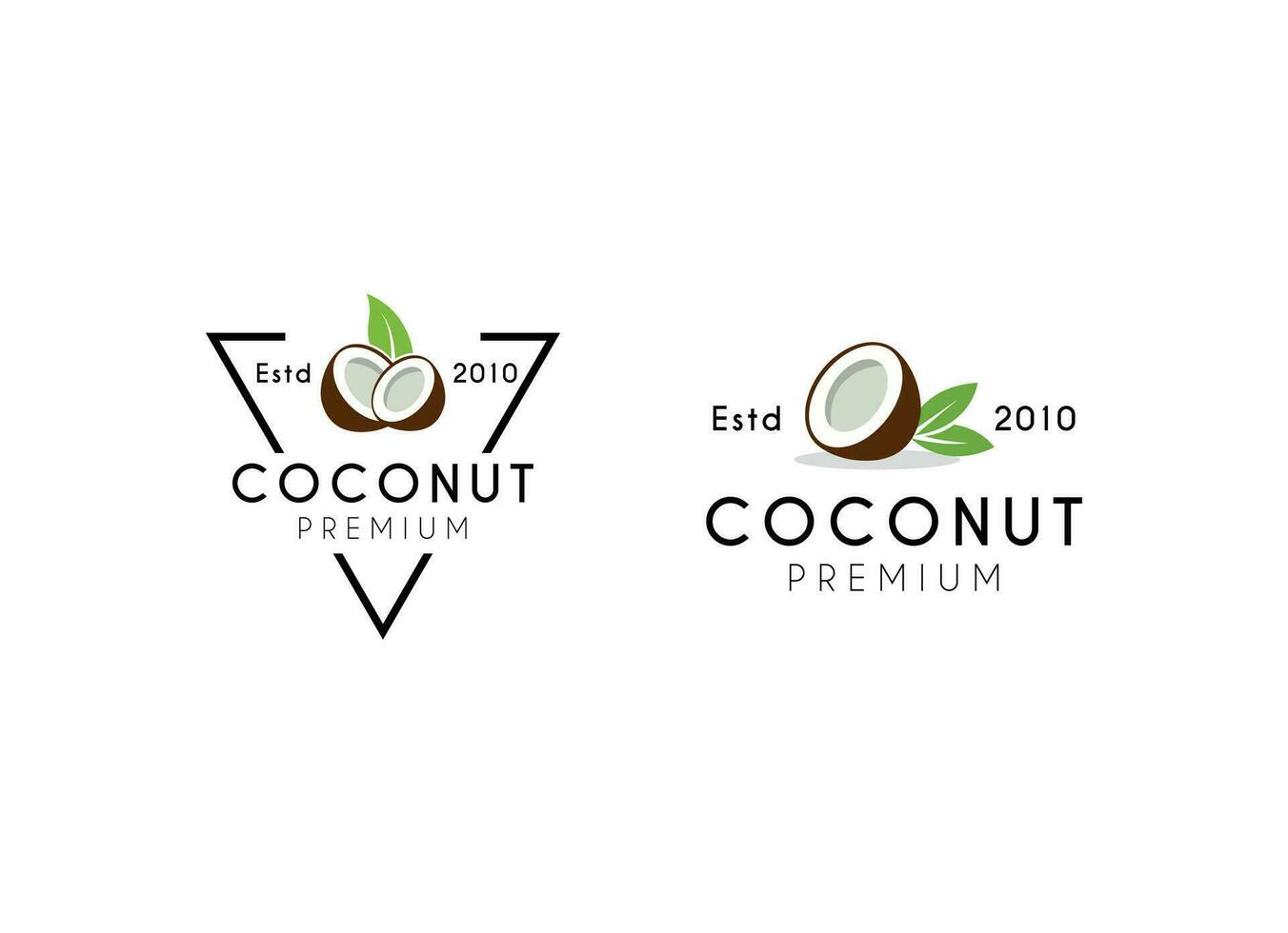 creativo moderno Noce di cocco logo design modello. Noce di cocco etichetta logo design vettore