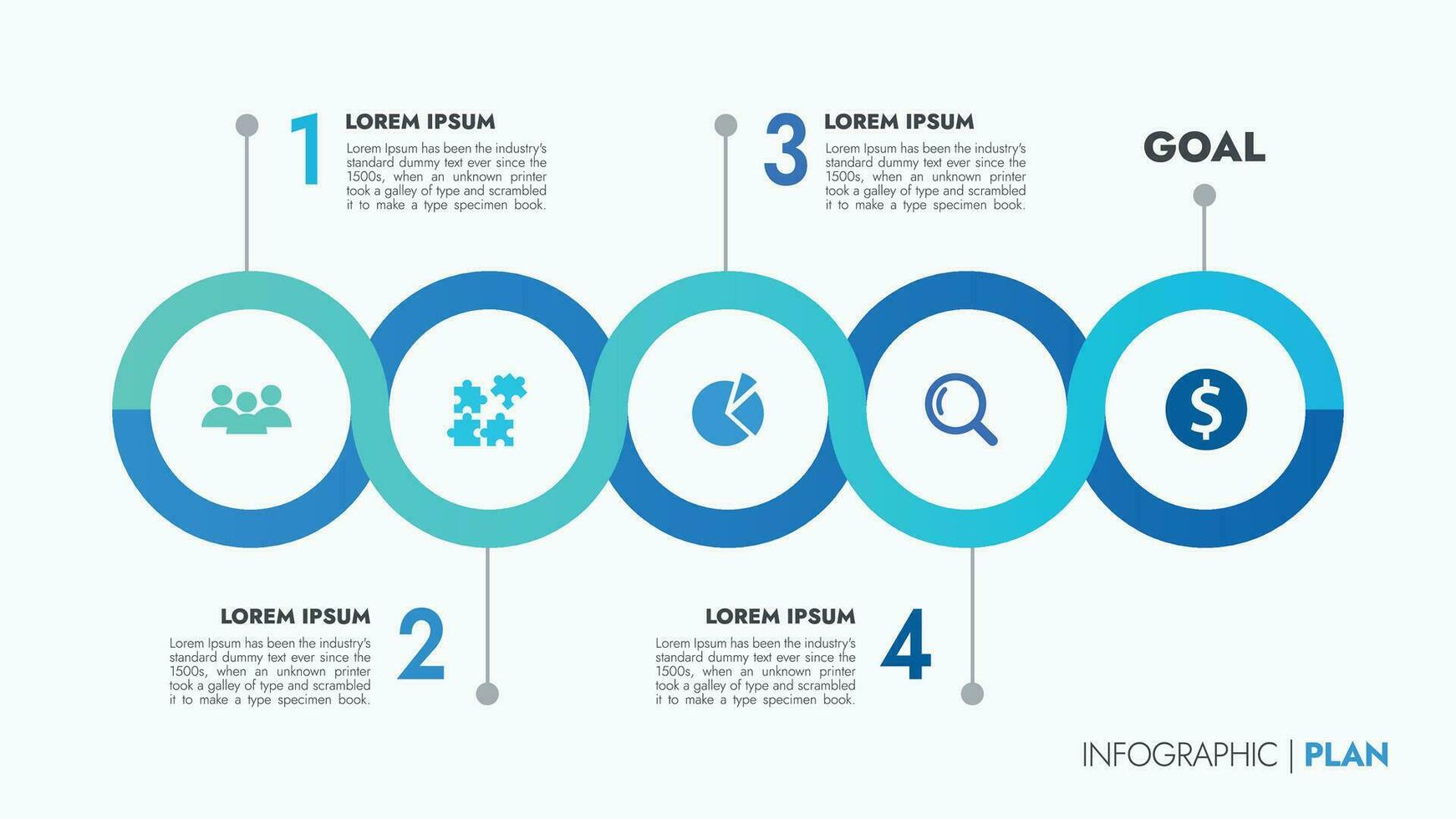 Infografica modello per presentazioni e Caratteristiche dati visualizzazione include un' processi grafico con diagrammi, passi, opzioni. il concetto per marketing attraverso illustrazioni per guidare per successo. vettore