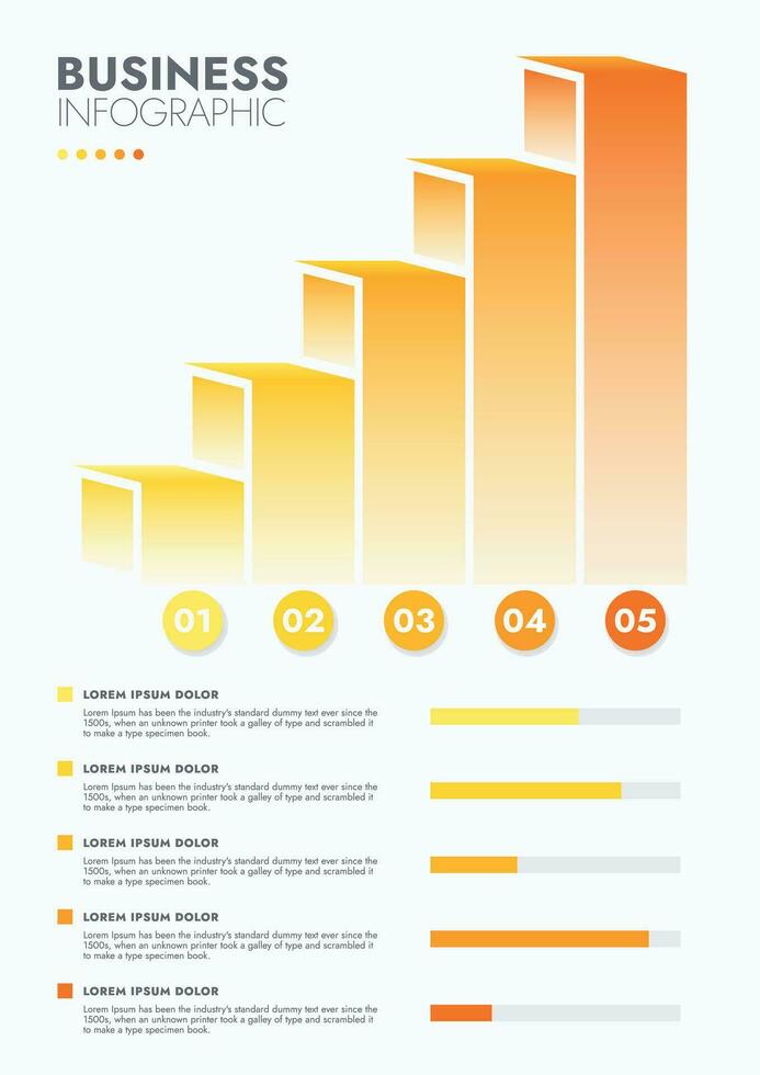 Infografica modello per presentazioni e Caratteristiche dati visualizzazione include un' processi grafico con diagrammi, passi, opzioni. il concetto per marketing attraverso illustrazioni per guidare per successo. vettore