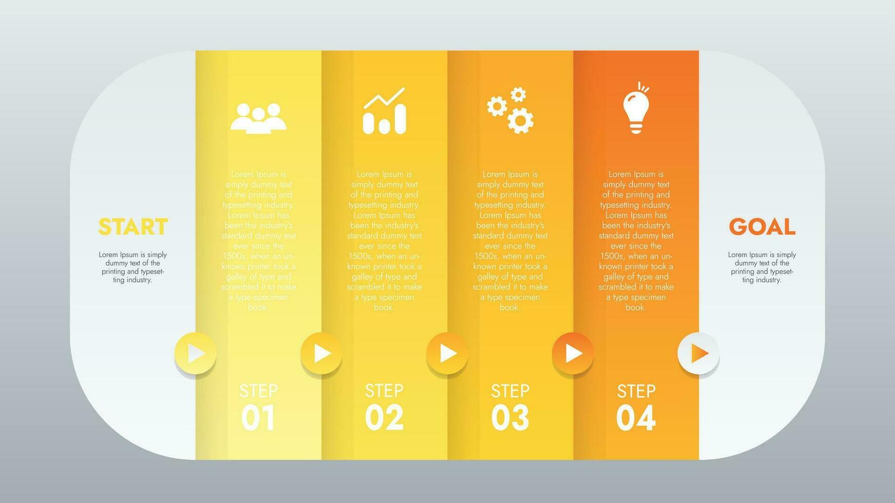 Infografica modello per presentazioni e Caratteristiche dati visualizzazione include un' processi grafico con diagrammi, passi, opzioni. il concetto per marketing attraverso illustrazioni per guidare per successo. vettore