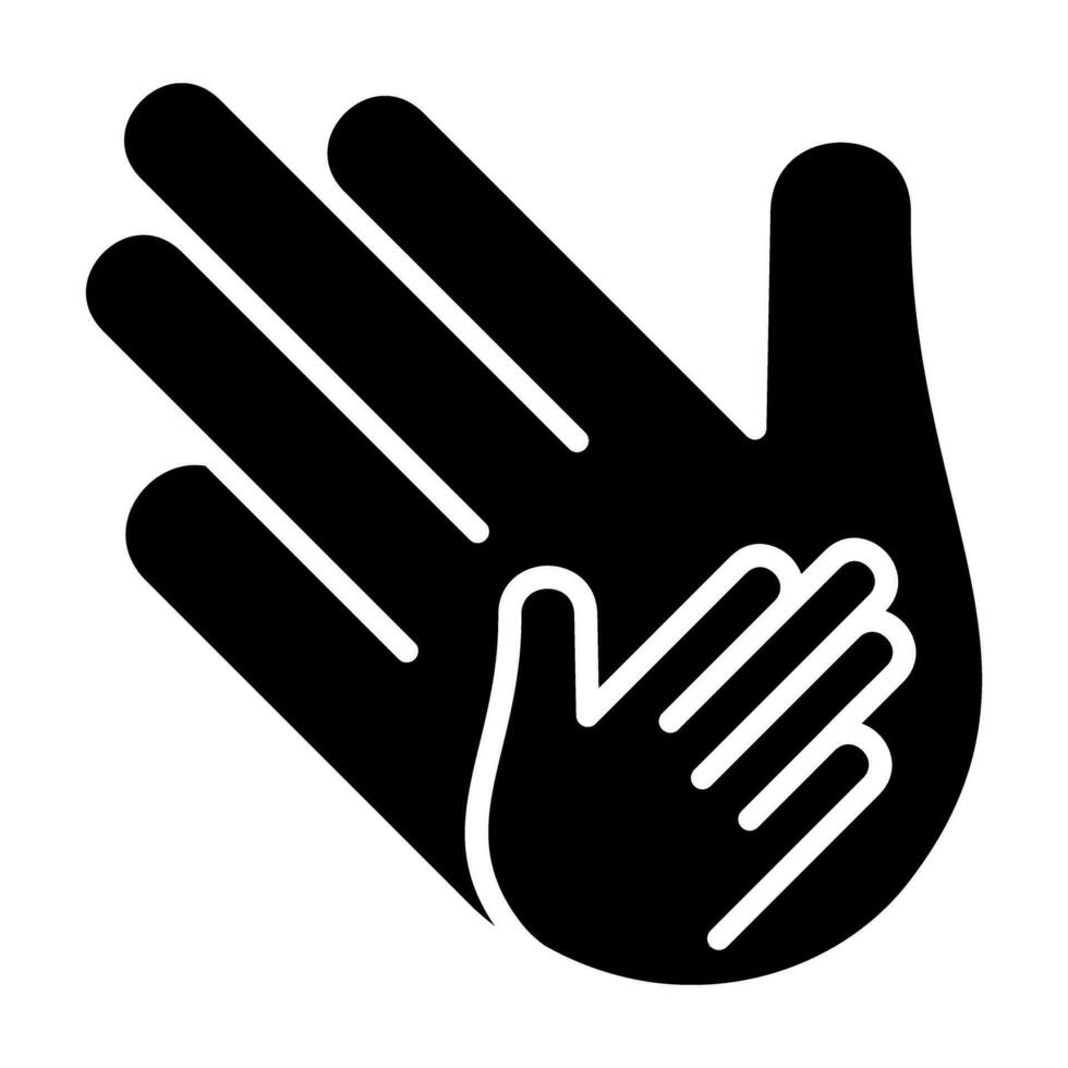 mani palma nero icona pulsante logo Comunità design vettore
