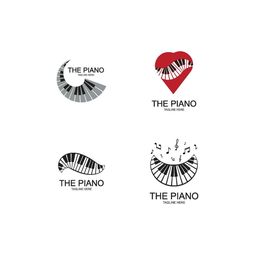 pianoforte logo design modello vettore