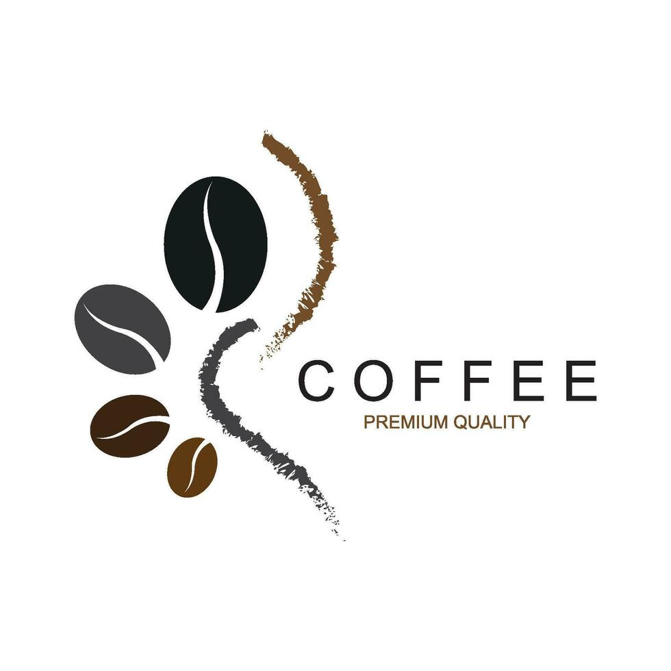 icona di vettore del modello di logo dei chicchi di caffè