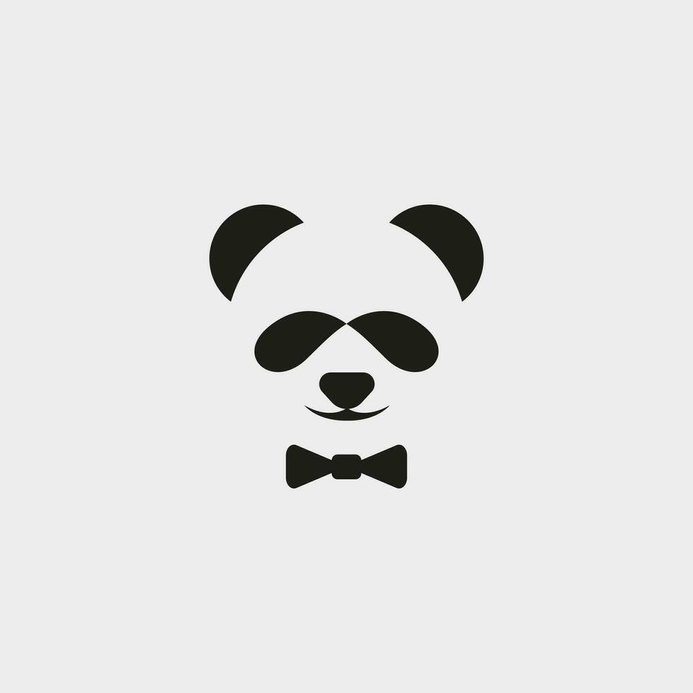freddo panda logo design vettore semplice e moderno
