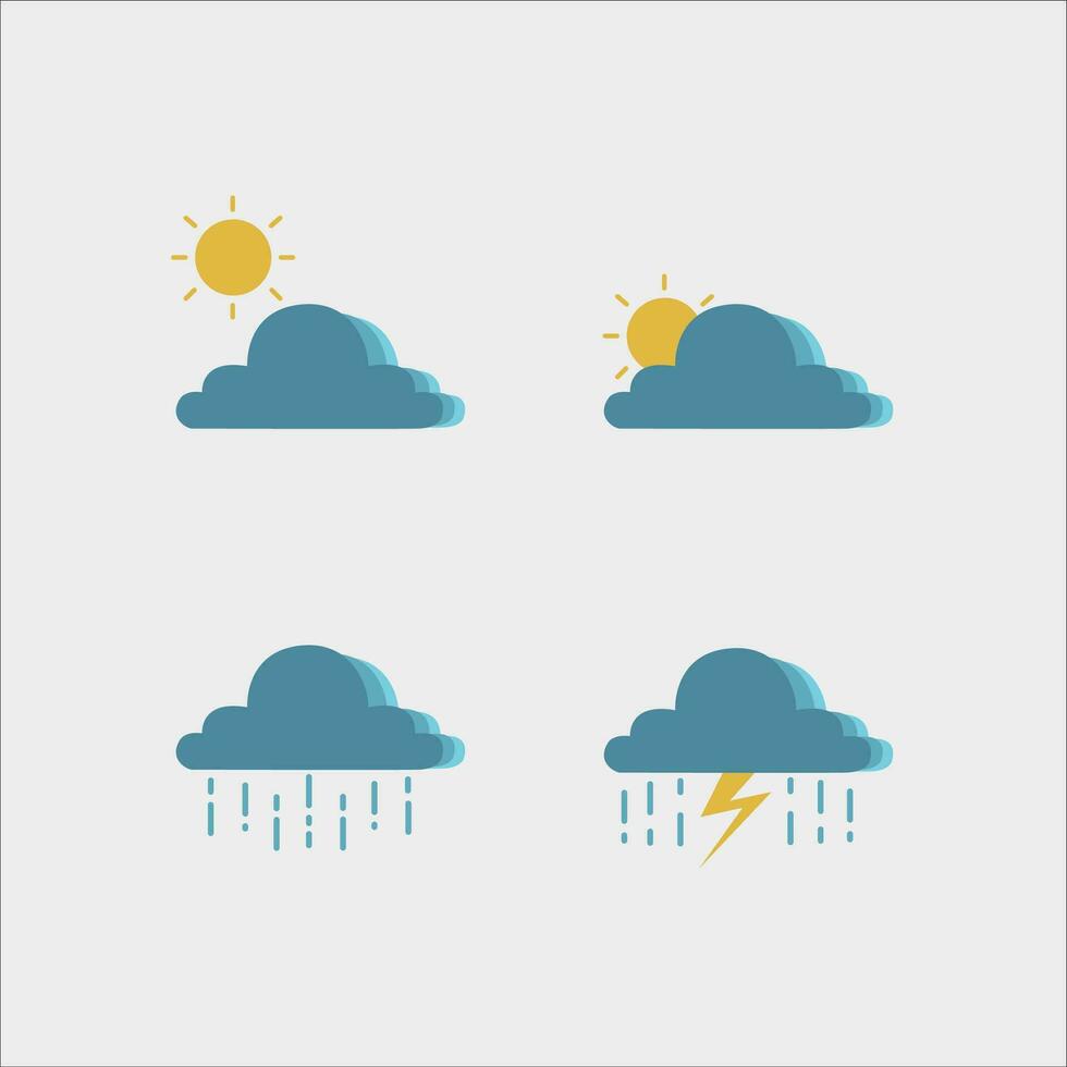 impostato di tempo metereologico vettore icone