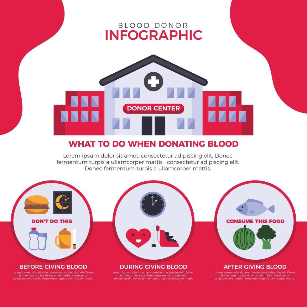 infografica sulla donazione di sangue vettore