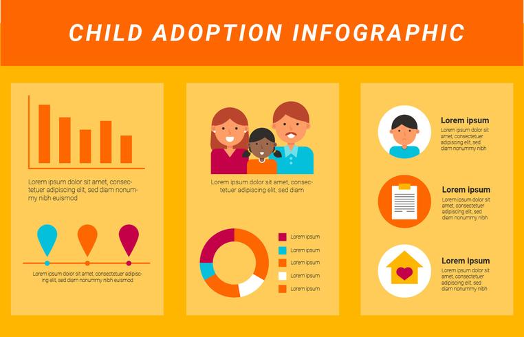 Vettore di Infographics di adozione internazionale